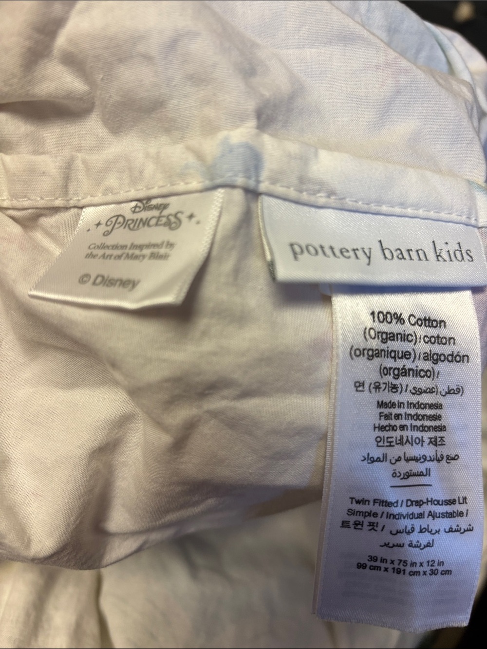 Pottery Barn Kids Disney Princesses twin fitted sheet and one pillowcase - Picture 6 of 7